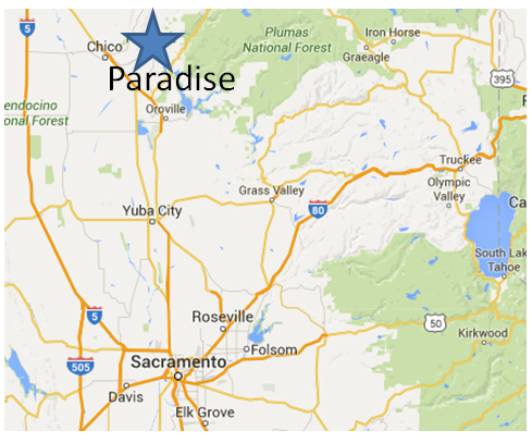 Paradise, Ca Map