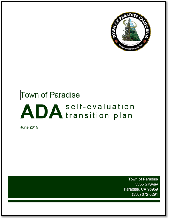 ADA Self Evaluation and Transition Plan Paradise, CA