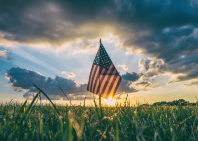 American Flag in a Field