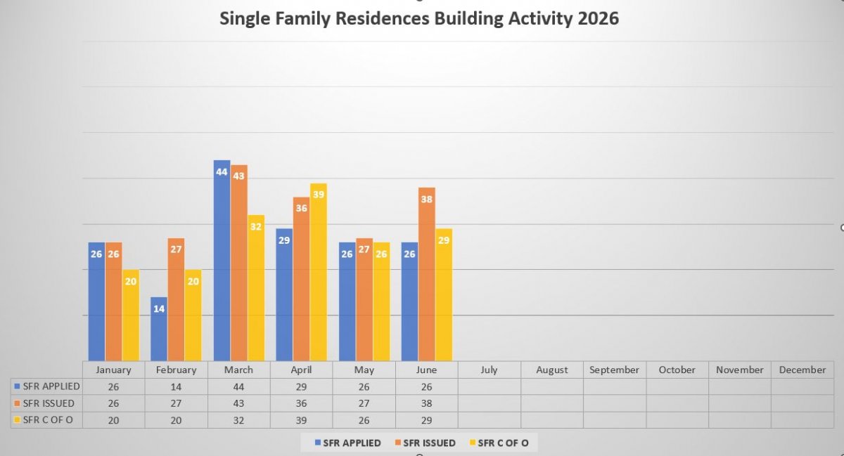Monthly building activity charts