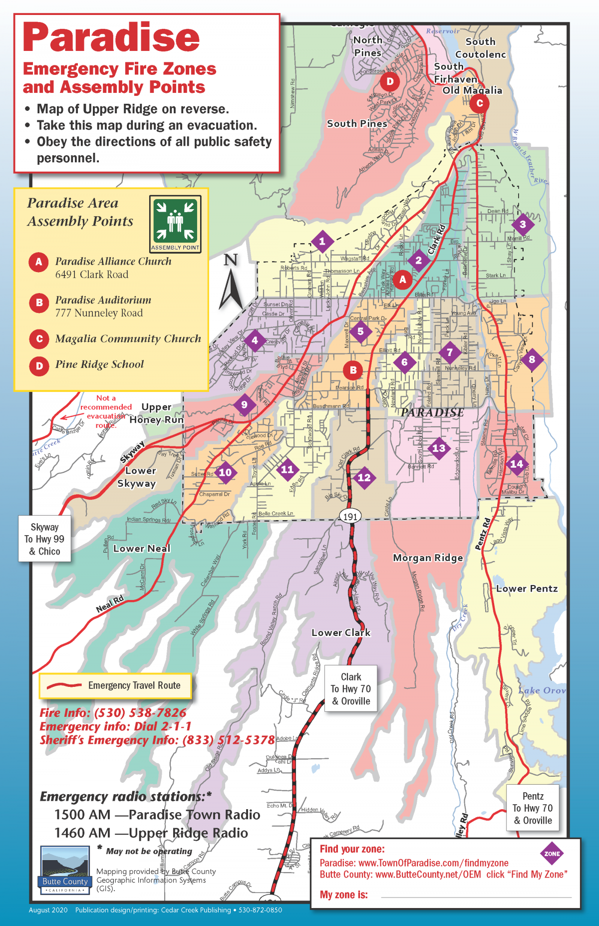 Town of Paradise Evacuation Map